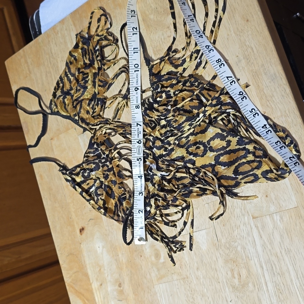Animal Print Fringed Bikini